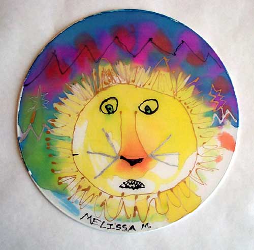 Lion on silk hoop