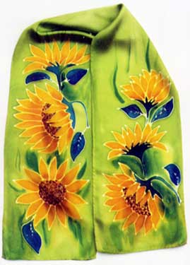 sunflower on silk