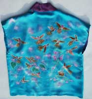 back of silk hummingbird vest